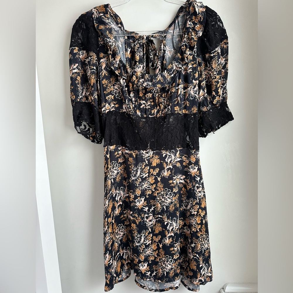 FREE PEOPLE SILK LACE DRESS